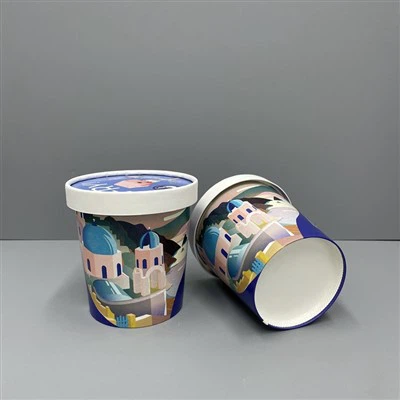 16 oz papír jégkrémpohár fedővel