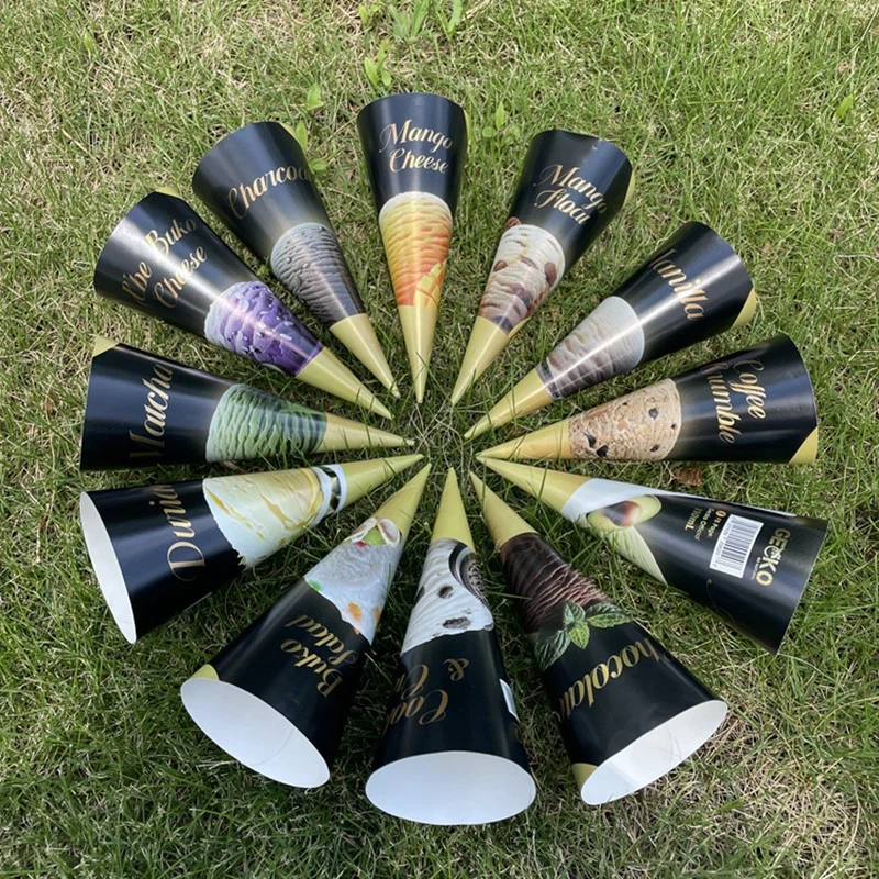 Custom Ice Cream Paper Cone sleeve 13 Custom Ice Cream Paper Cone sleeve 13