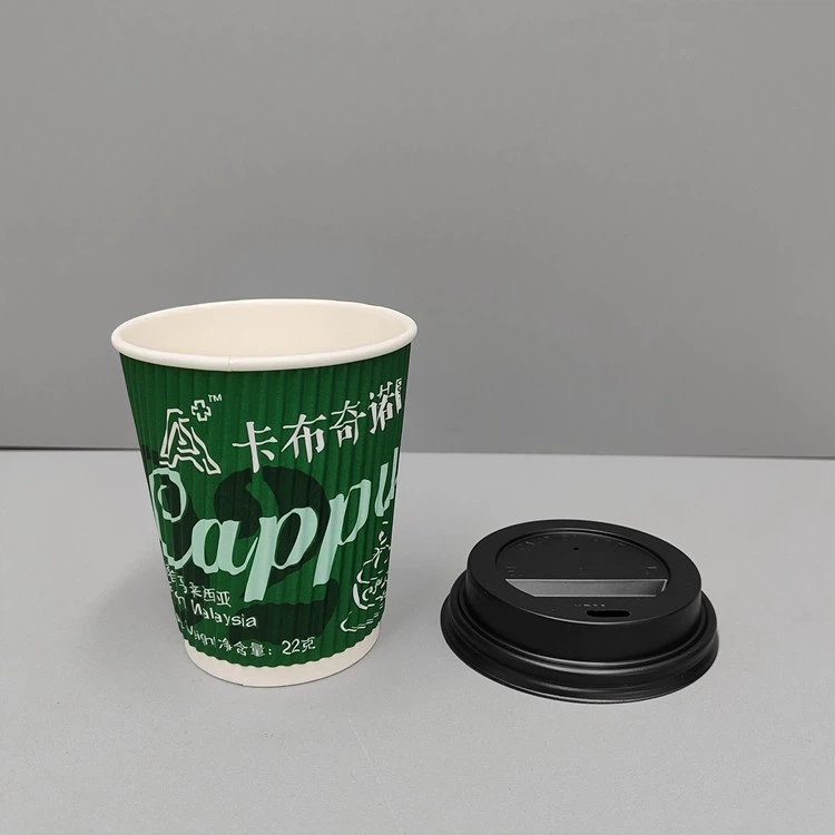 disposable ripple paper cups with lid